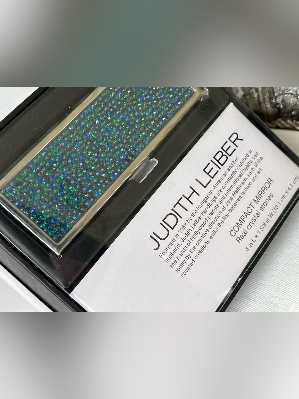 Judith Leiber Blue💙 & Green 💚Compact Mirror, New in Box Sealed in original pckg